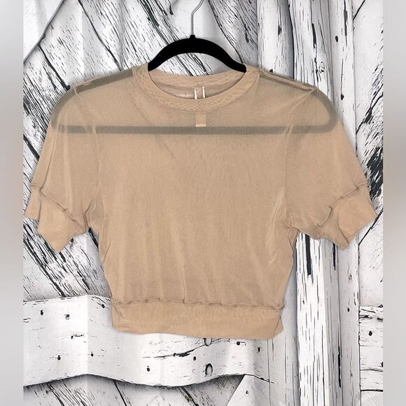 SKIMS Beige Mesh Cropped Top XL - Picture 2 of 10